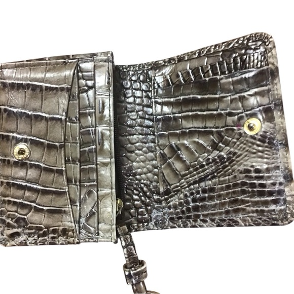 Brahmin Mini Key Brown Collodi Melbourne Genuine Leather Bi Fold Mini Wallet ID - Picture 5 of 12